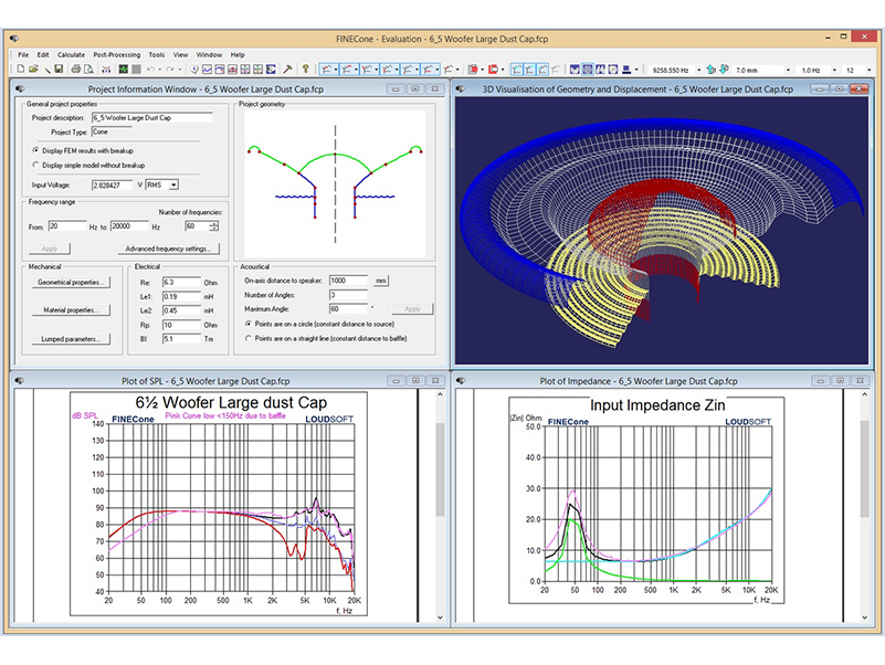 振膜/鼓紙振動的有限元模擬